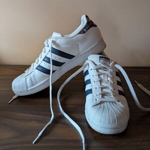 Adidas Superstar White & Navy Sneakers